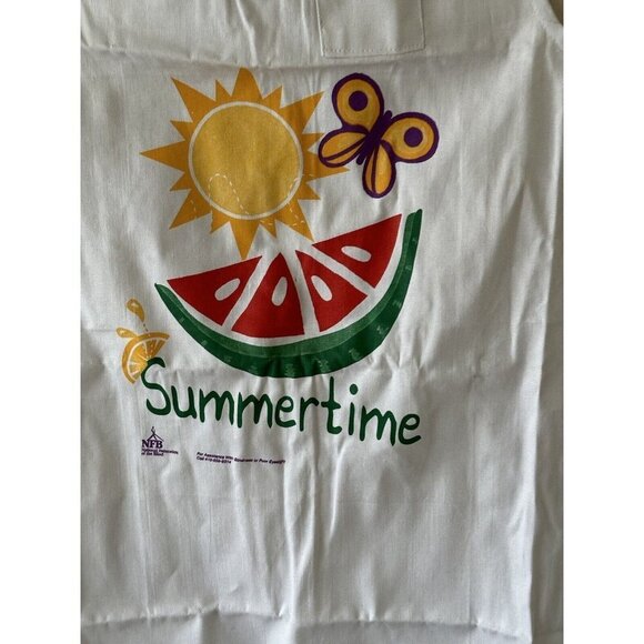 Summer Time Apron Watermelon Sun Pockets Large Size - Picture 2 of 6